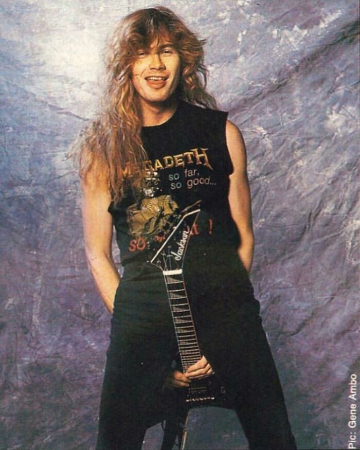 Dave Mustaine For A Photoshoot With His Jackson King V (1988)