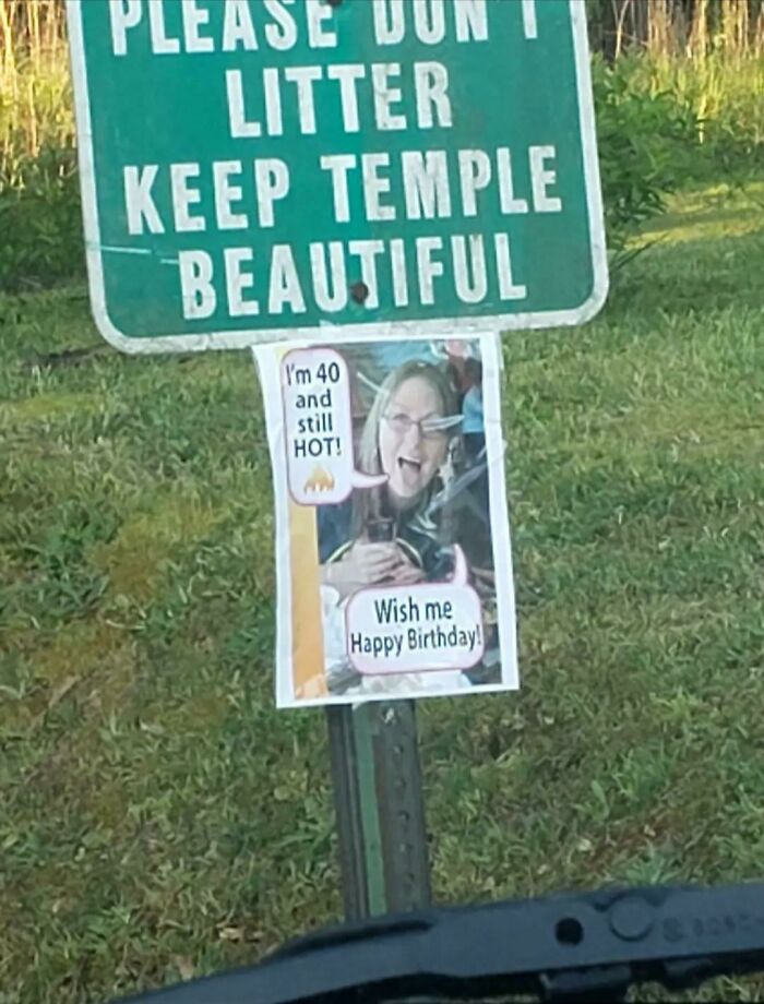 A Local Woman's Husband Decided To Post These Around The City For Her Birthday