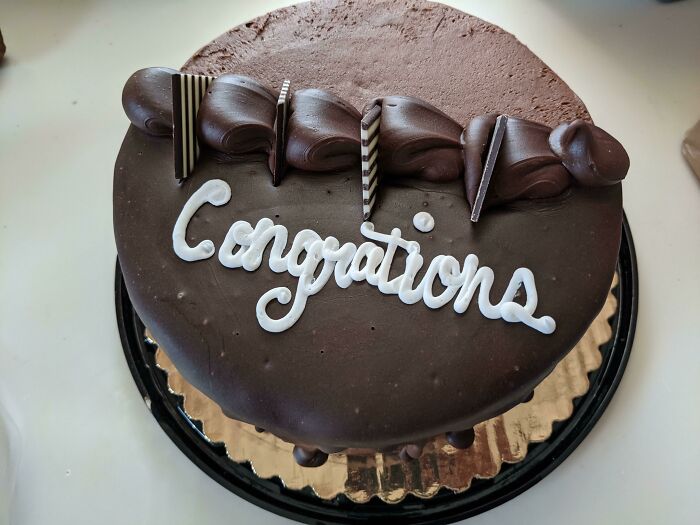 My Sister Made A Cake And Spelled Congratulations Wrong. Cue A Lifetime Of "Congrations" Jokes And Her Birthday Cake This Year!