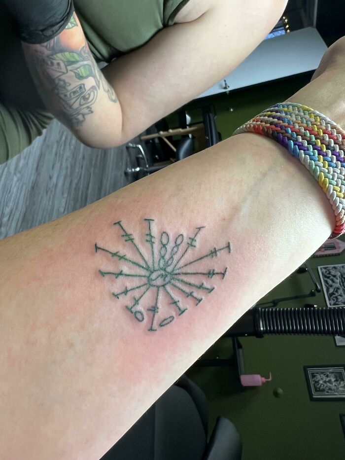 I Got My First Tattoo Today, In Memory Of My Mom, Who Taught Me This Wonderful Craft. If You Feel So Inclined I Would Love If You Could Pick Up A Hook, Follow The Pattern, And Post In The Comments. 🥰