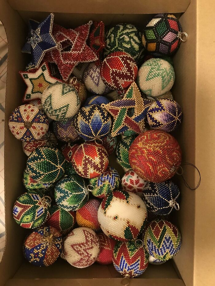 Does Bead Crochet Count? Collection Of Christmas Ornaments 🎄