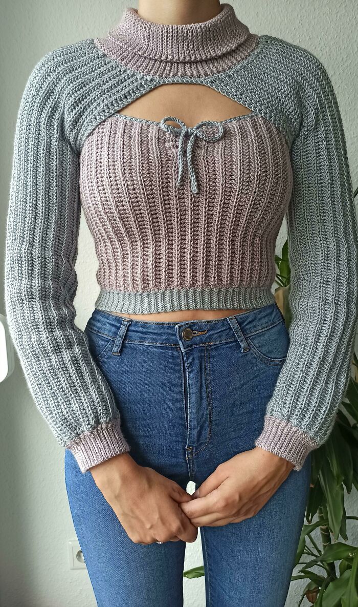Finished This Two Piece Combo And I'm Happy With The Result😊 It Feels Soft And Warm On My Skin And I'm Looking Forward To Autumn Now😍 What Du You Think?🥰
