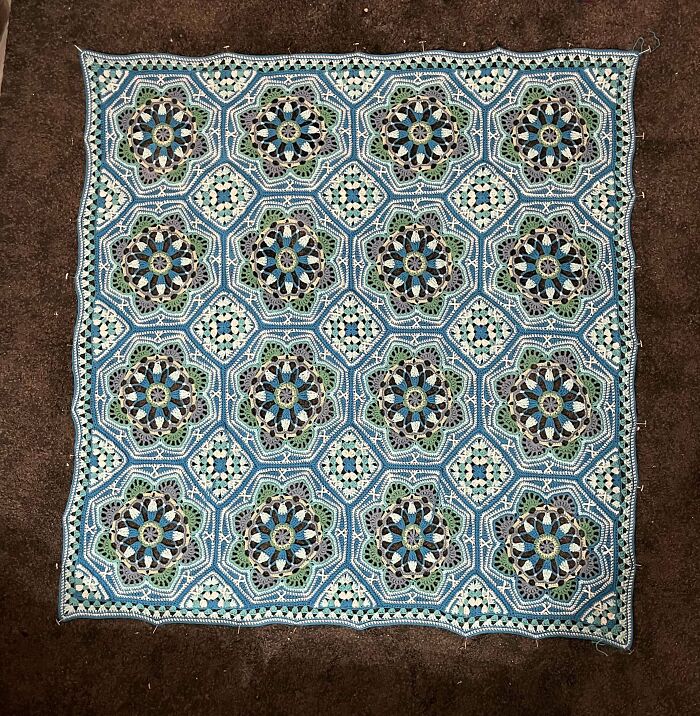 My Finished Persian Tiles Blanket. Super Happy With It