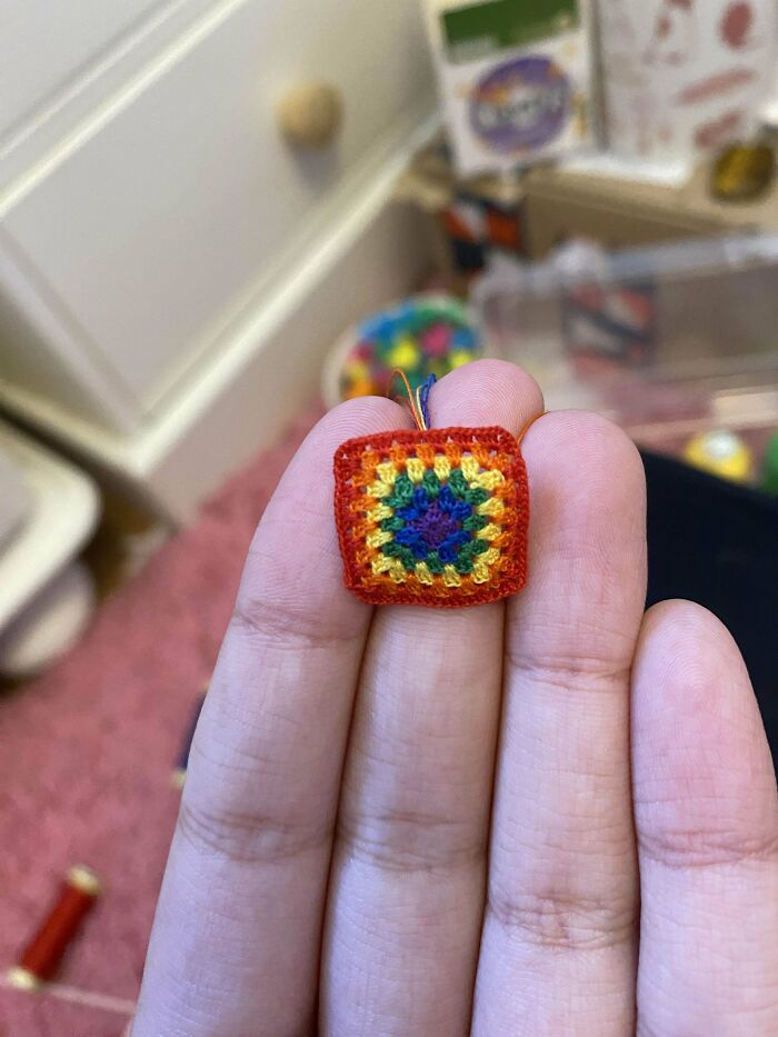 I Made Another Baby Square!! 0.35mm Hook 🌈