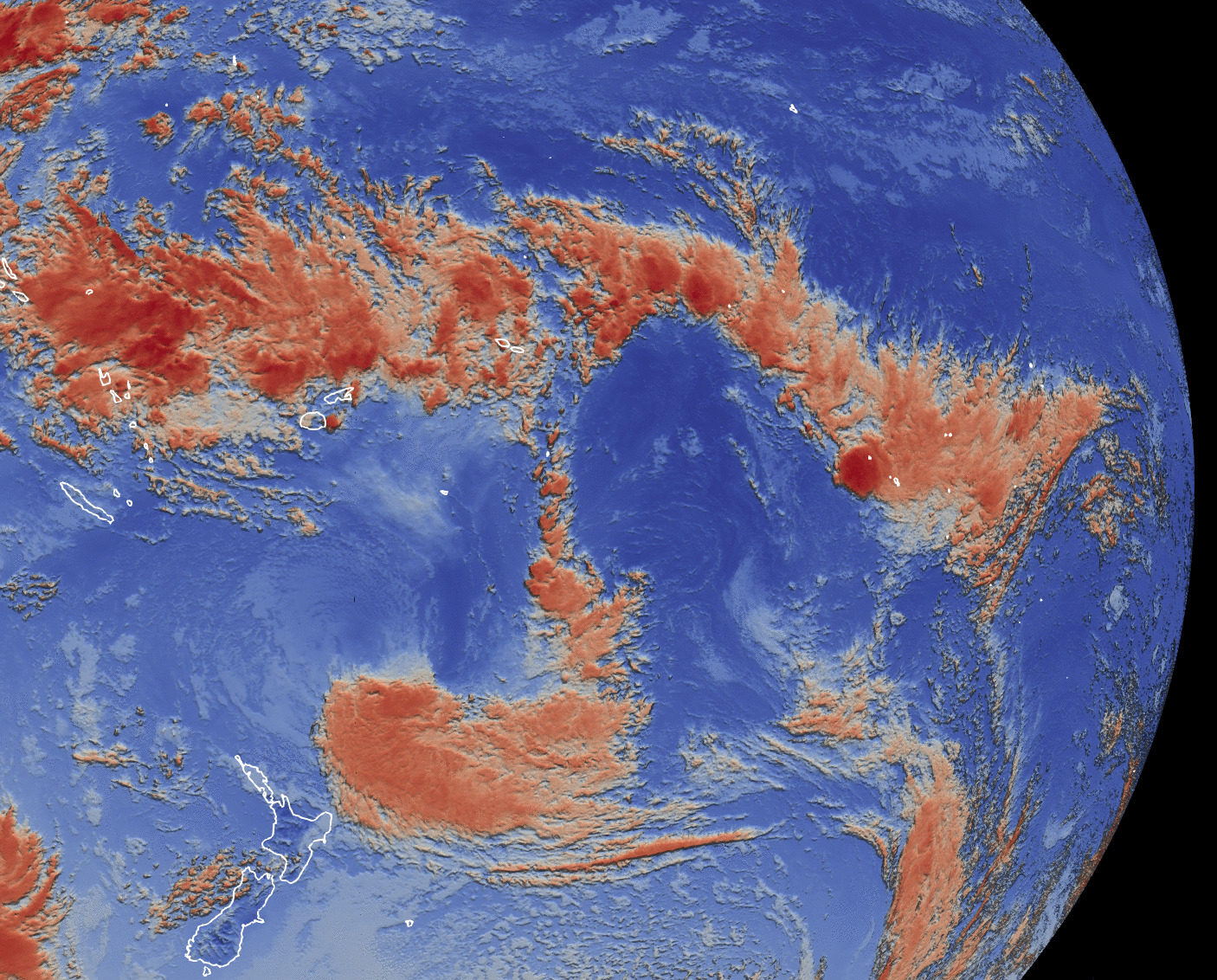 Tonga Eruption As Seen In Infrared Satellite Data 