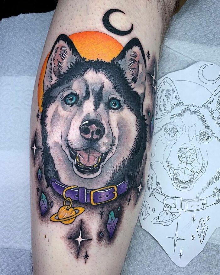 Space Husky By Selina C Tattoo1825, Amsterdam, The Netherlands