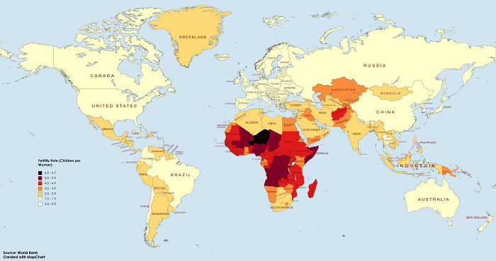 Fertility Rates Of The World