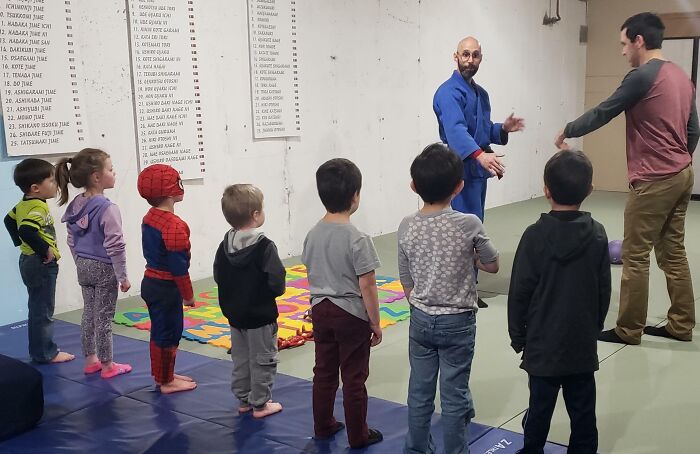 My Son Was Invited To A Birthday Party To Learn "Superhero" Moves Aka Jujitsu. He Took It Very Seriously