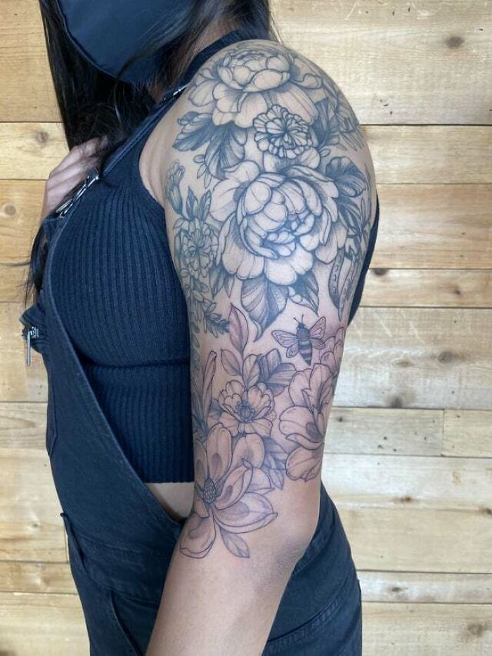 Flowers arm tattoo