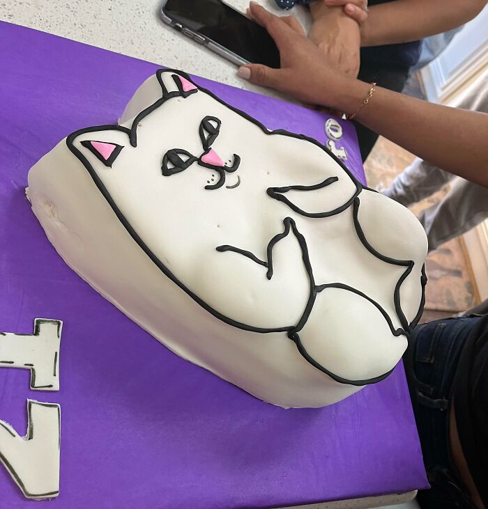 My Nephew’s 21st Birthday Cake Named Lord Nermal. I Have No Idea What This Is