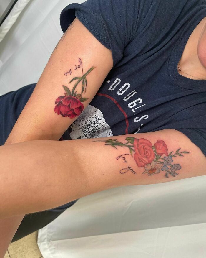 Red roses tattoos