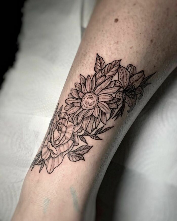Ornamental Flowers tattoo