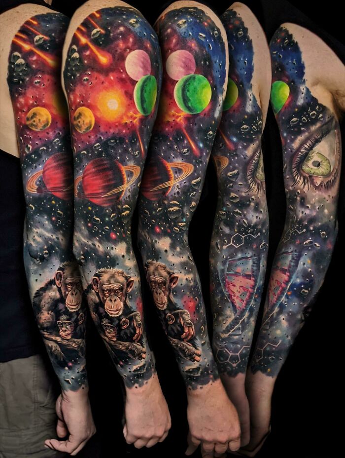 Space Sleeve By Saga Anderson At Blue Mountain Tattoo In Cochrane Alberta Canada