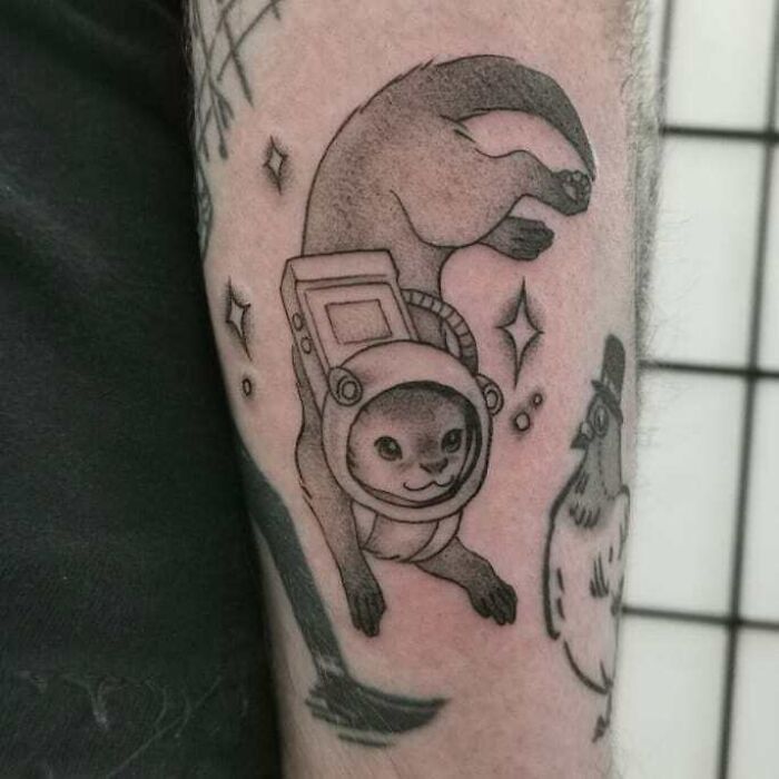 I Love Space And Otters So Asked My Artist To Combine The Two And I Love The Result So Much! (Done At Atg Tattoos In Southampton, UK By Eva)