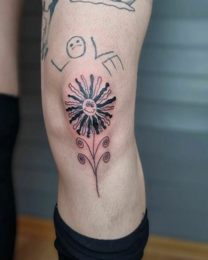 Trippy Flower tattoo