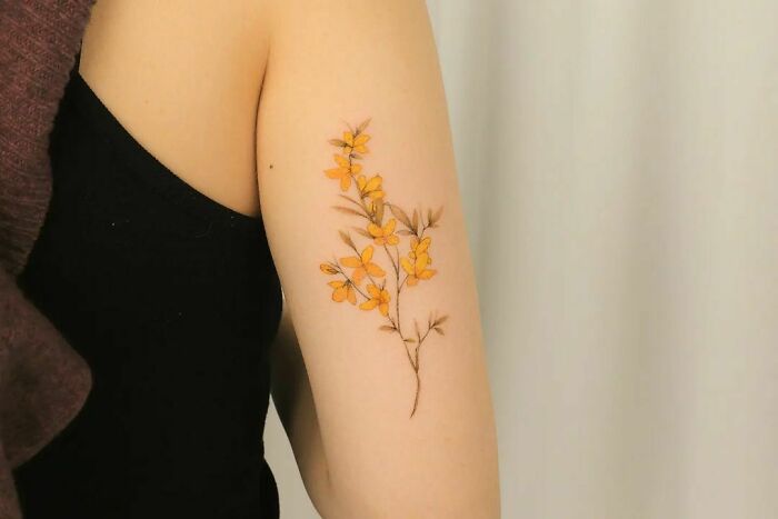 Watercolor flower tattoo