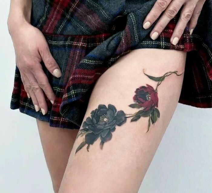 Two flowers tattoo