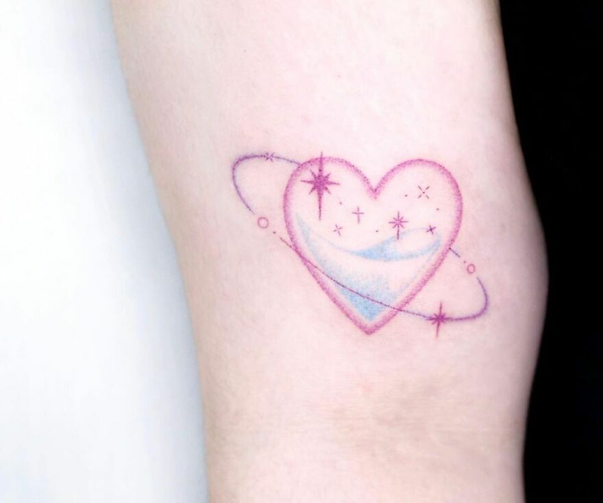 Space Heart Tattoo