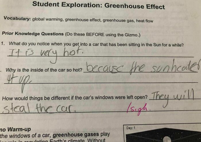 My Cousin Is A School Teacher And Just Graded This Test From Her Student. She Still Gave Him Credit For The Answer