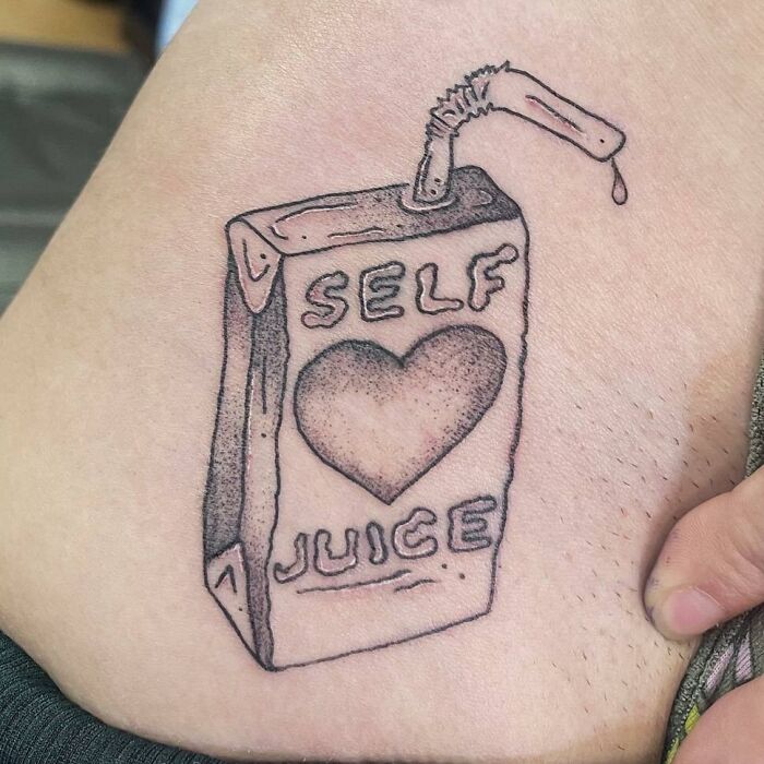 Self love juice box tattoo 