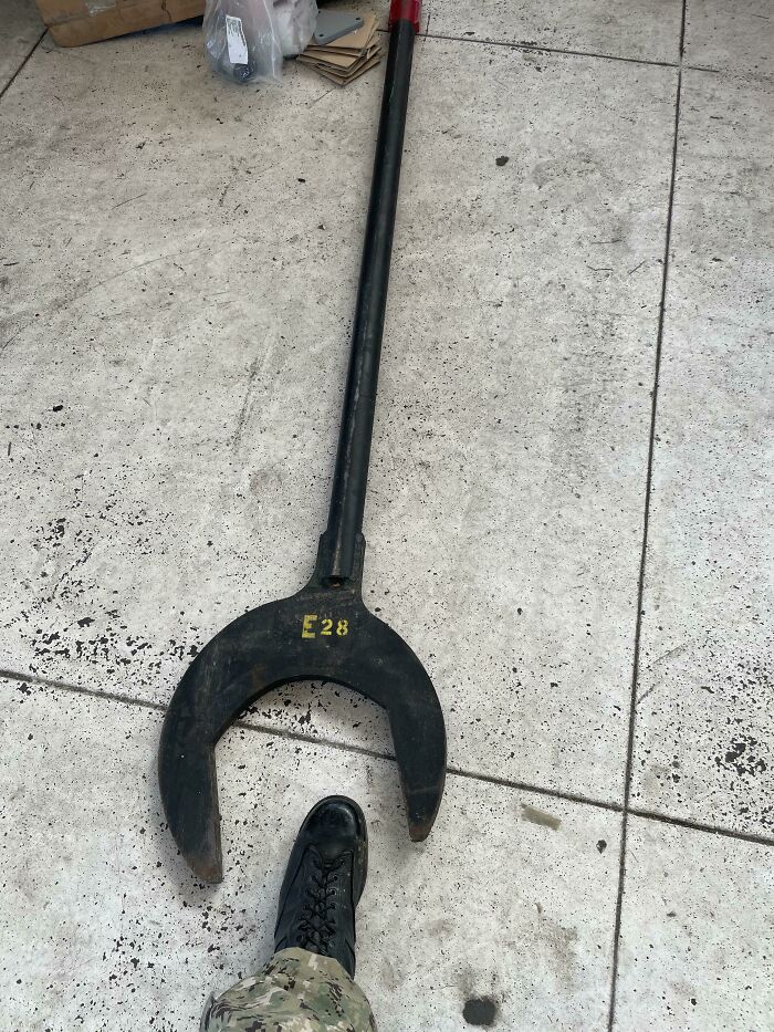 This Massive Wrench I Use At Work. Size 11 Boot For Comparison