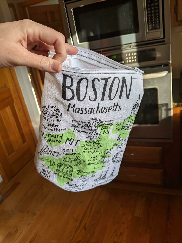 My Friend Helped Me Turn A Useless Tea Towel Into A Zippered Bag For Bulk Buying!