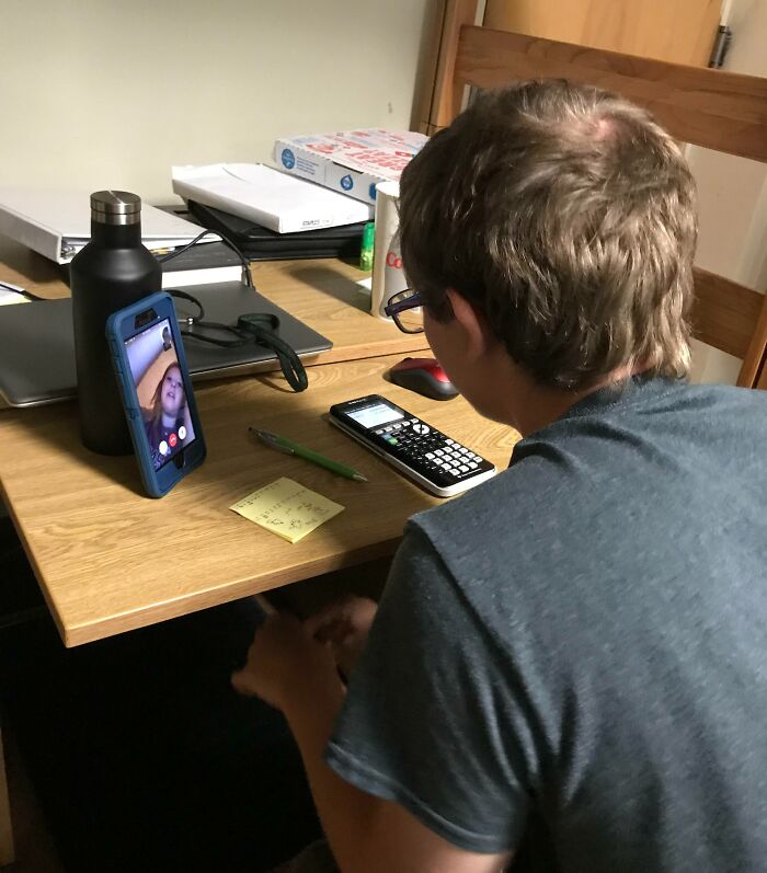 My Roommate Facetimes His Little Sister Every Week To Help Her With Algebra