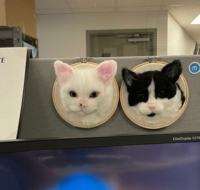My Wife Commissioned Portraits Of My Cats To Have At Work Because I Mentioned I Miss Them