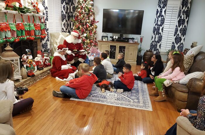 My Dad Drives A Special Needs School Bus. And This Year He Invited All The Kids To His House To See Santa Claus. He Also Purchased Gifts For All The Kids For Santa To Give Them