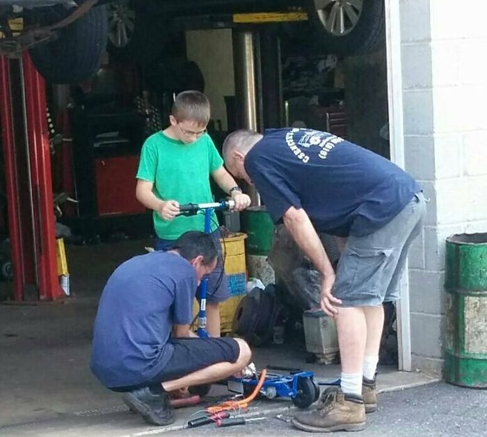 My Little Brother Found A Broken Electric Scooter At A Yard Sale. He Wanted To Get It Working So He Asked My Mom To Take Him To The Mechanic's To Get It Fixed