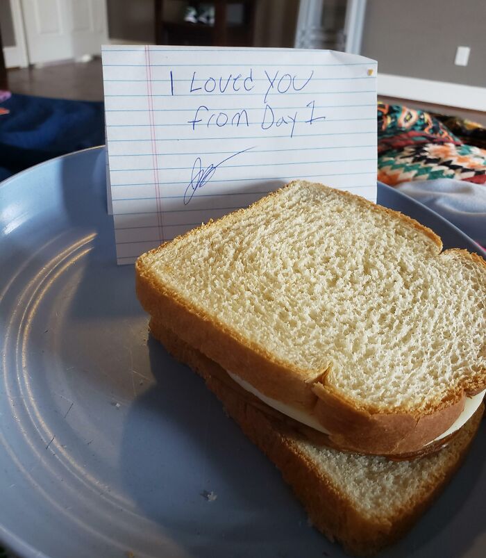 Six Months Pregnant On Bedrest. Husband Included This Note With My Lunch