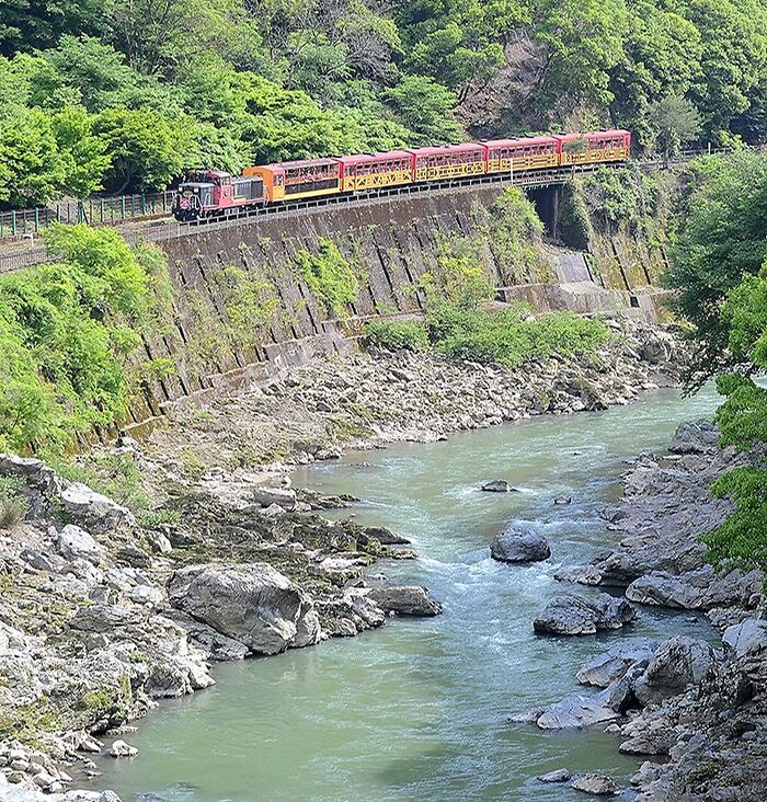 Sagano Scenic Railway In Kyoto, Japan