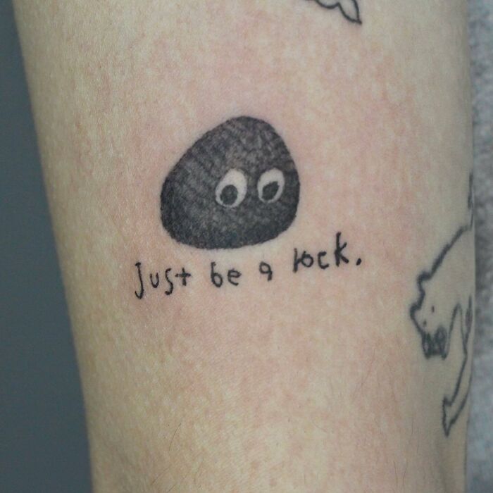 "Just be a rock" and rock tattoo 
