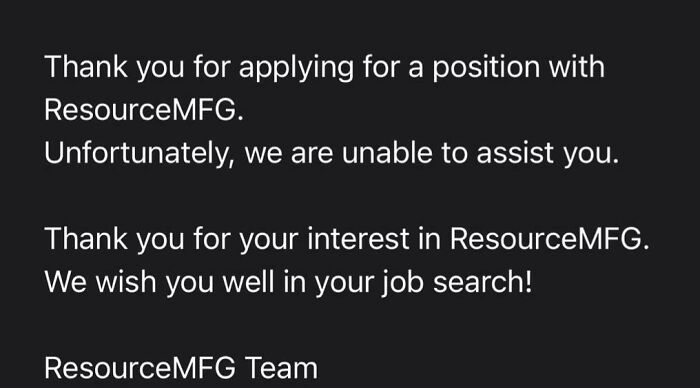 Recruiter Says They’re Unable To “Assist Me” When They Rejected Me Lol