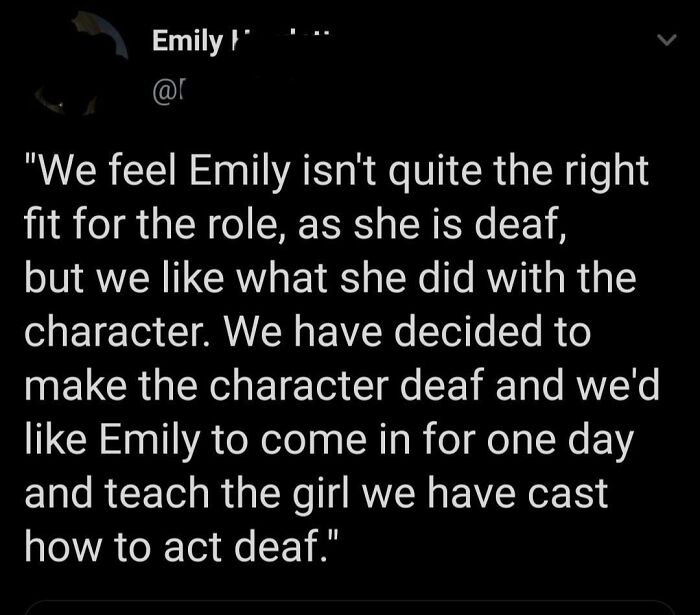 Actress Is Rejected A Role For Being Deaf, However They Ask Her To Teach The Chosen Actress How To Act Deaf