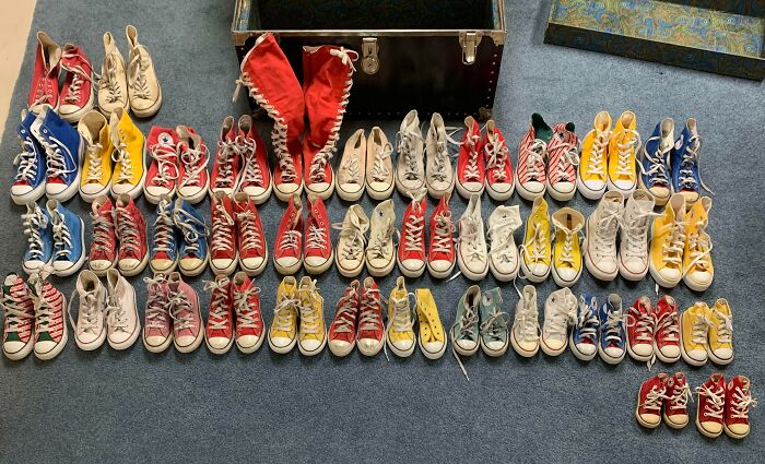 My Mom Kept All Of My Childhood Converses. These Are The Pairs I Wore To The Age Of 14