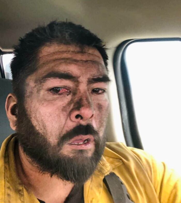 A Firefighter From Washington State After Battling The Wildfire