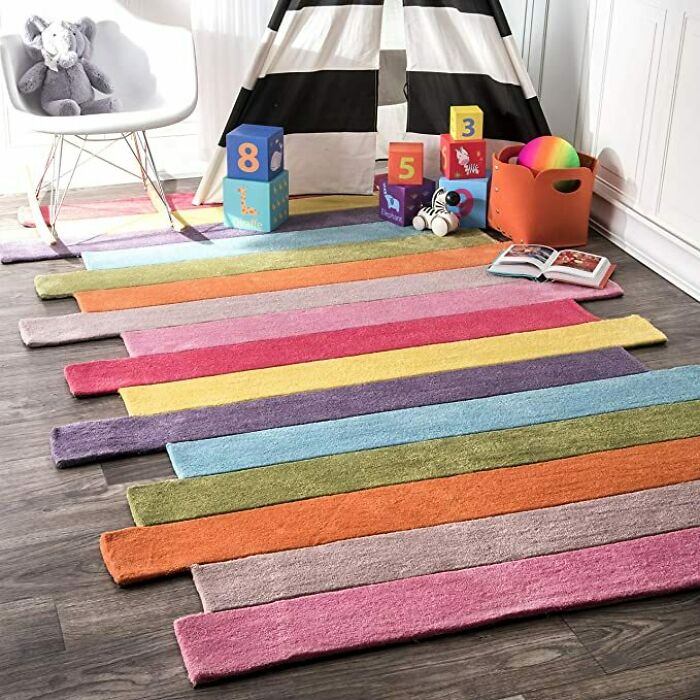 Colorful stripes rug