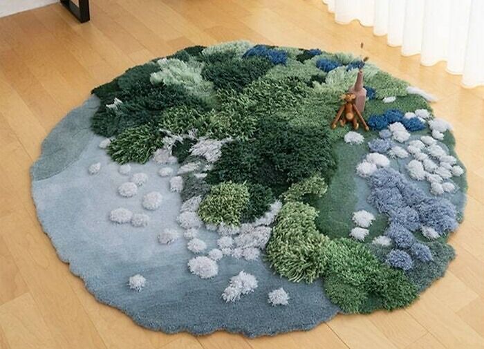 Colorful moss rug