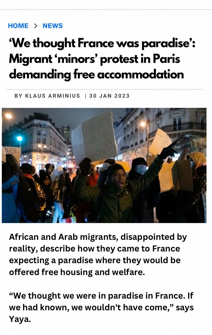 Bruh Even Illegal Immigrants Are Starting To Call France A S**thole 