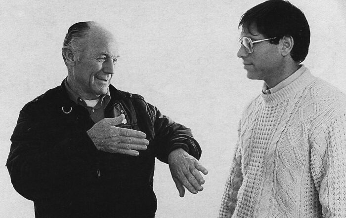 Charles Yeager explaining something 