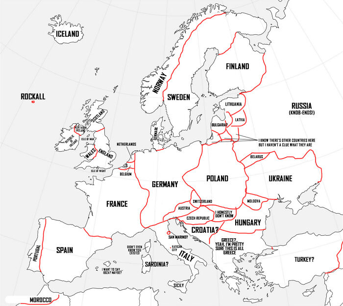 Utilising My Amazing UK Secondary Education, I Drew European Borders Only From Memory! If I've Missed Out Your Country Or Gotten Your Borders Wrong, Then It Sucks That You're Not Significant Enough To Remember