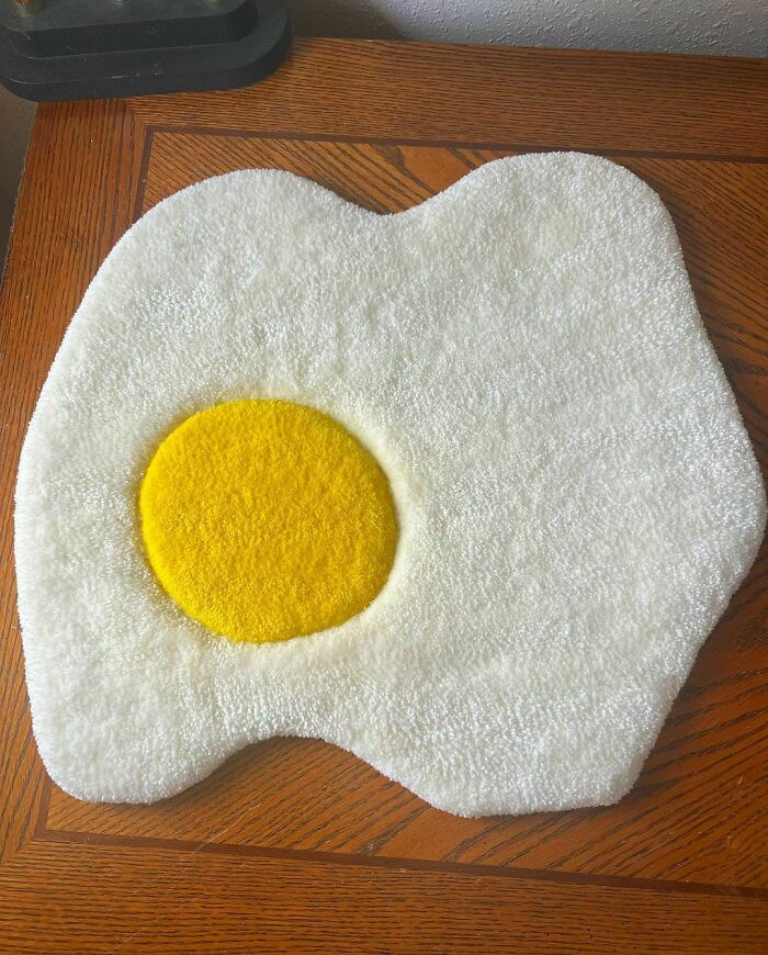 Colorful cooked egg rug