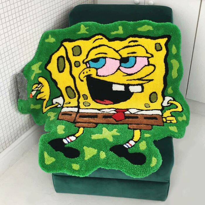 Spongebob smiling rug