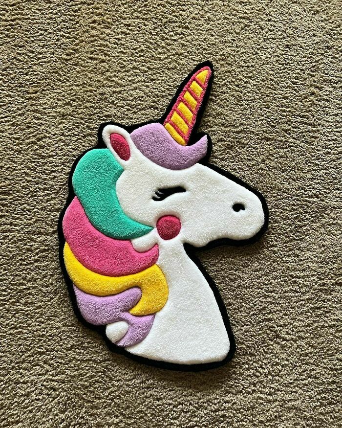 Colorful unicorn rug