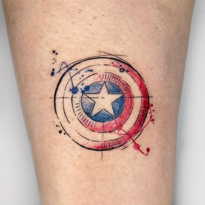 Captain America's shield tattoo 