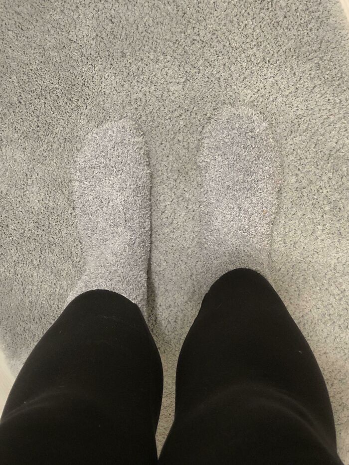 Socks match rug color