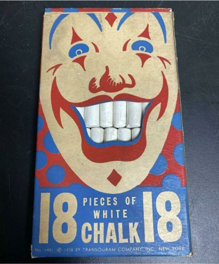 Clever Packaging For A Chalk Box From 1938, Possibly Designed By Cartoonist Al Capp