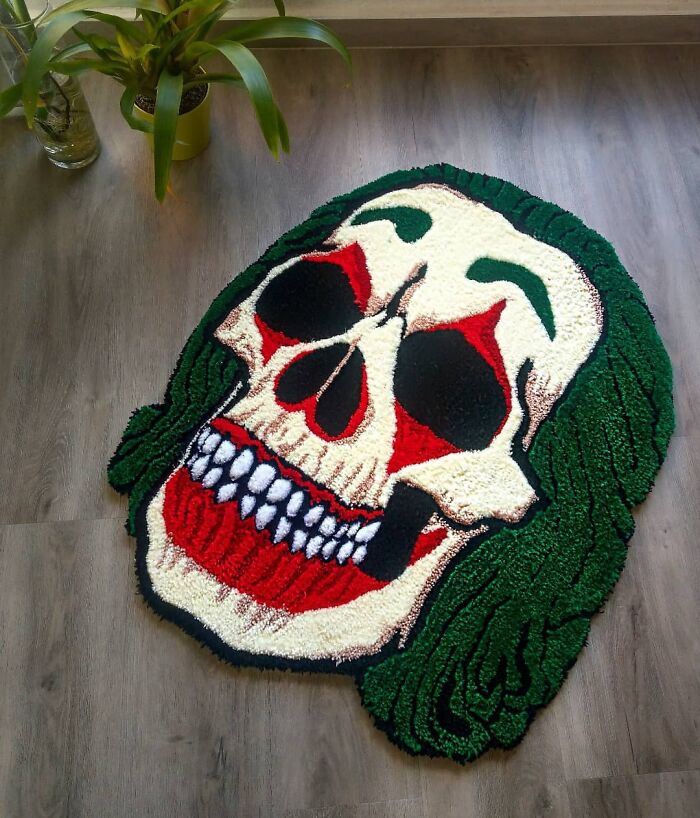 Joker skull face rug