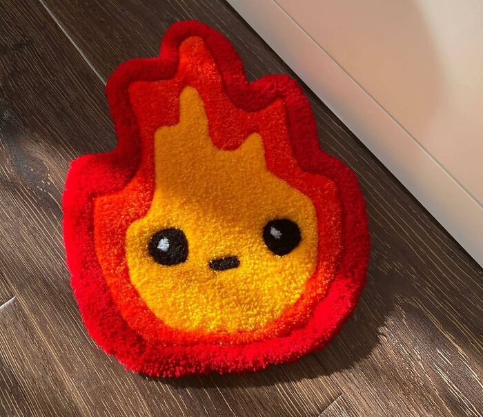 Colorful fire rug